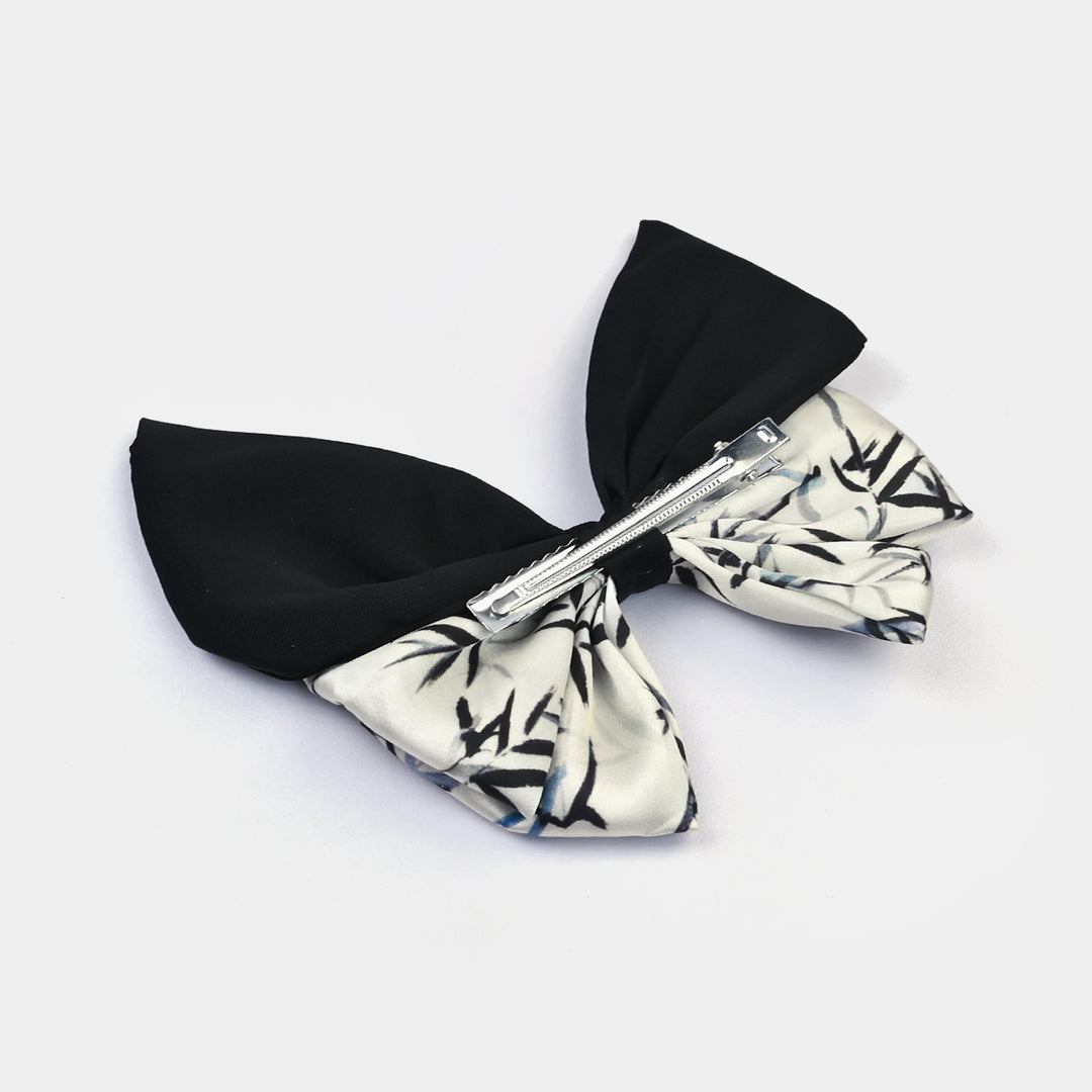 Cute Fabric Bow Hair Pin with Metal Clip