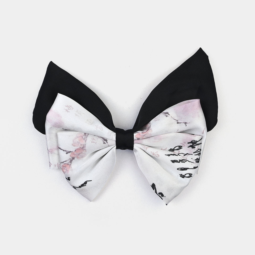 Cute Fabric Bow Hair Pin with Metal Clip