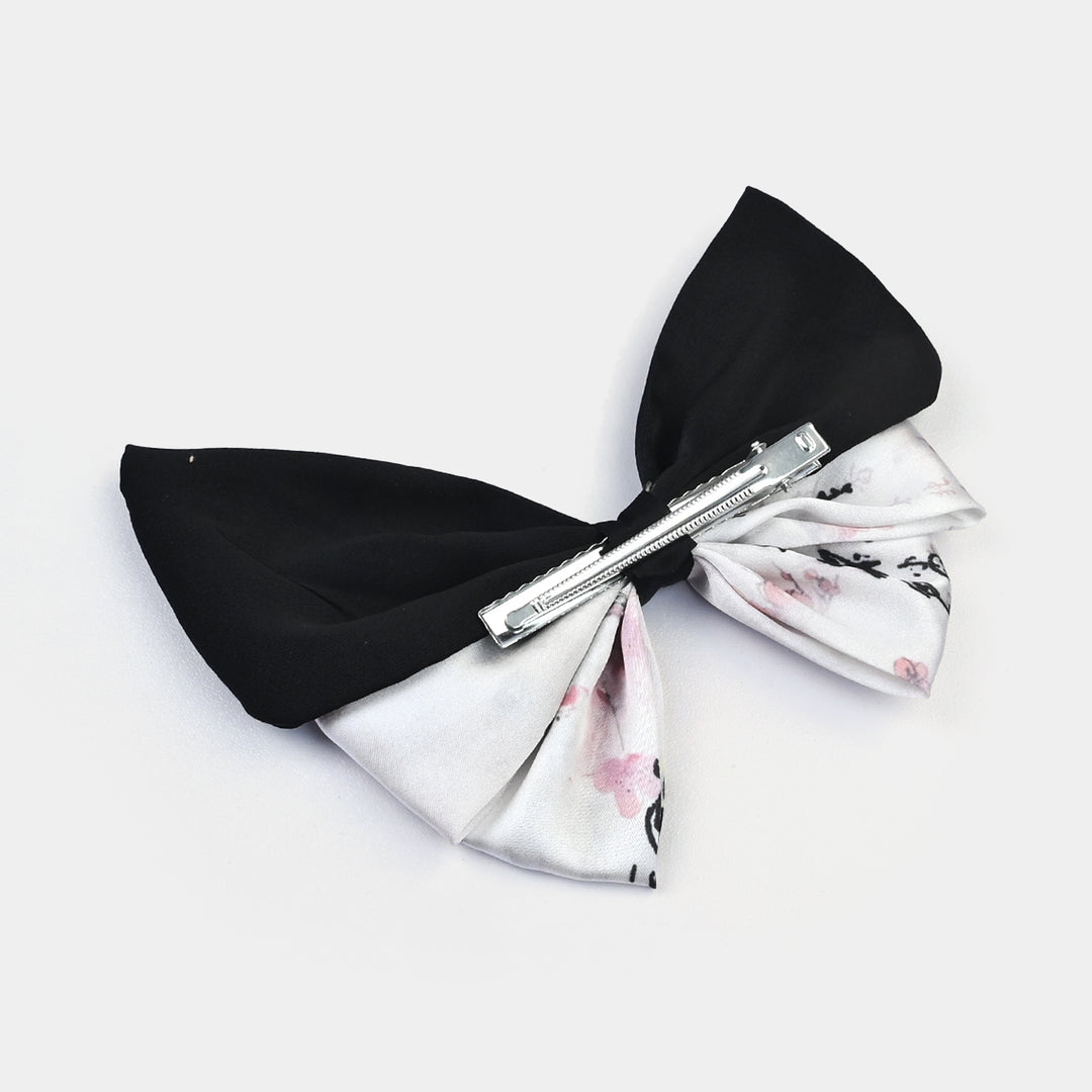 Cute Fabric Bow Hair Pin with Metal Clip