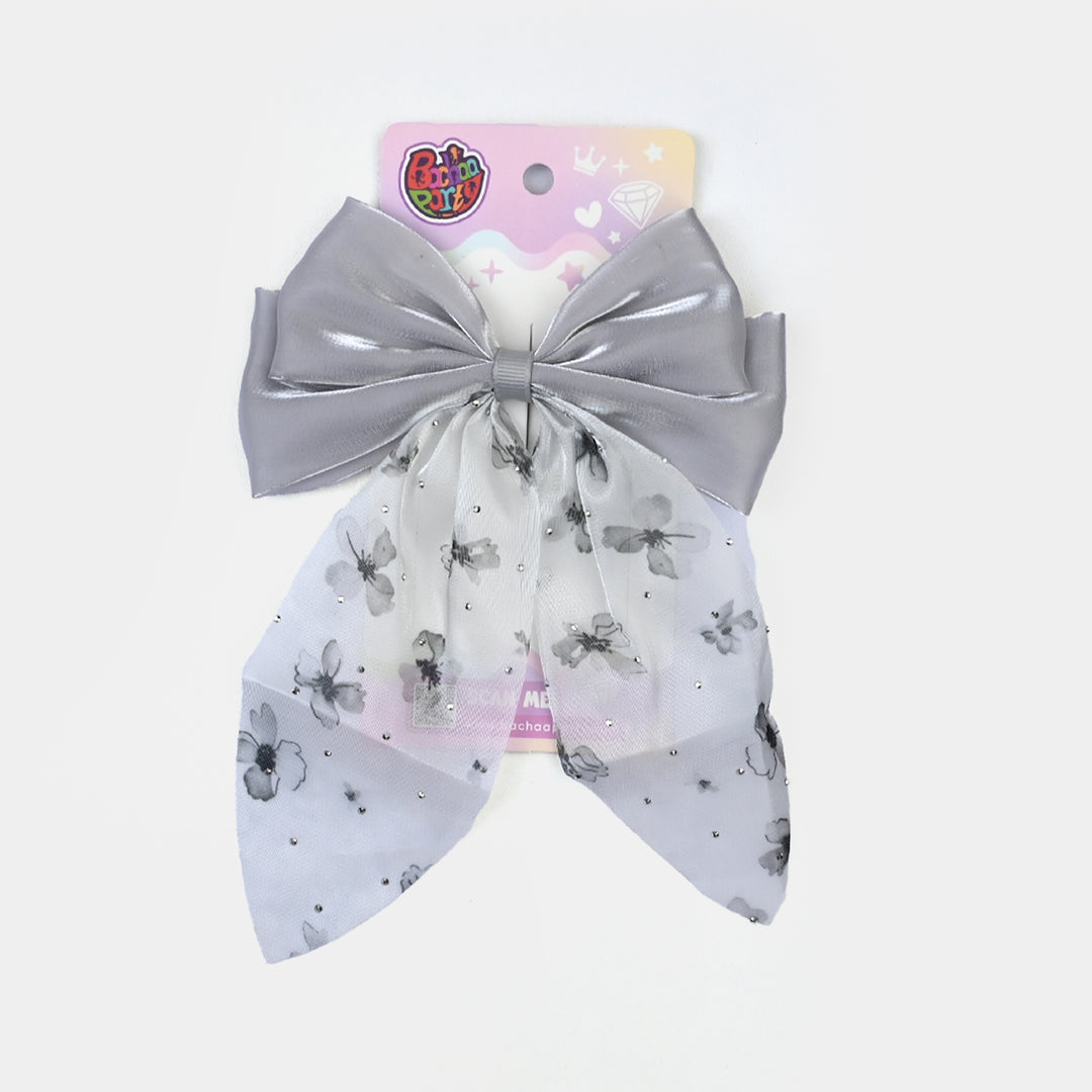 Cute Fabric Bow Hair Pin with Metal Clip