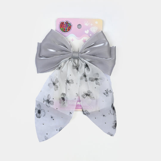 Cute Fabric Bow Hair Pin with Metal Clip