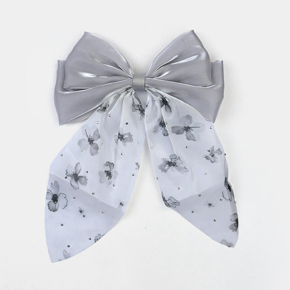 Cute Fabric Bow Hair Pin with Metal Clip