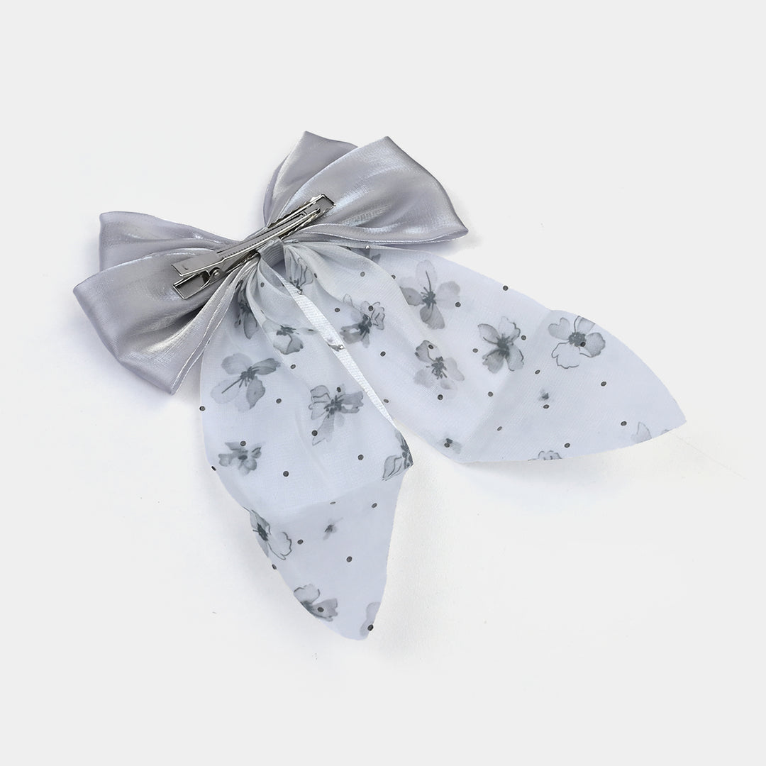 Cute Fabric Bow Hair Pin with Metal Clip