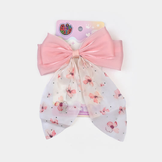 Cute Fabric Bow Hair Pin with Metal Clip