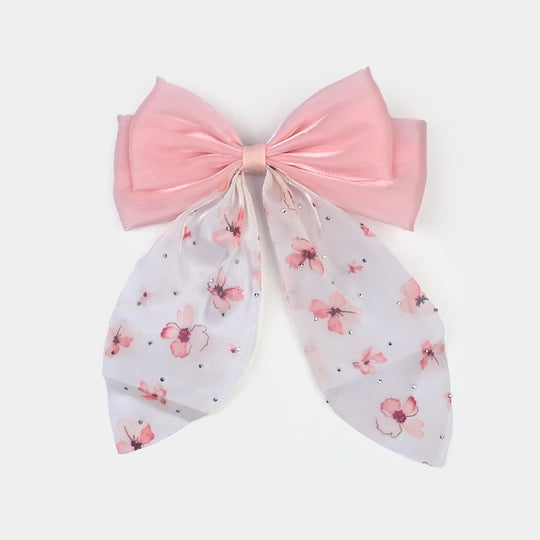 Cute Fabric Bow Hair Pin with Metal Clip