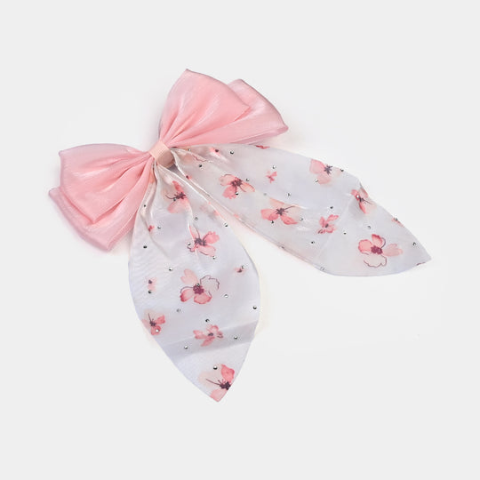 Cute Fabric Bow Hair Pin with Metal Clip