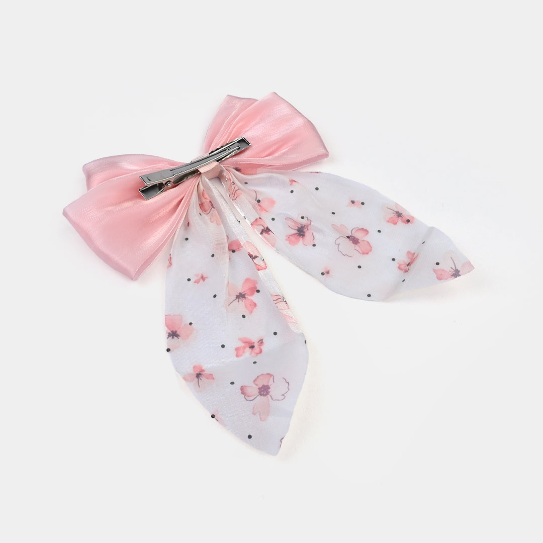 Cute Fabric Bow Hair Pin with Metal Clip
