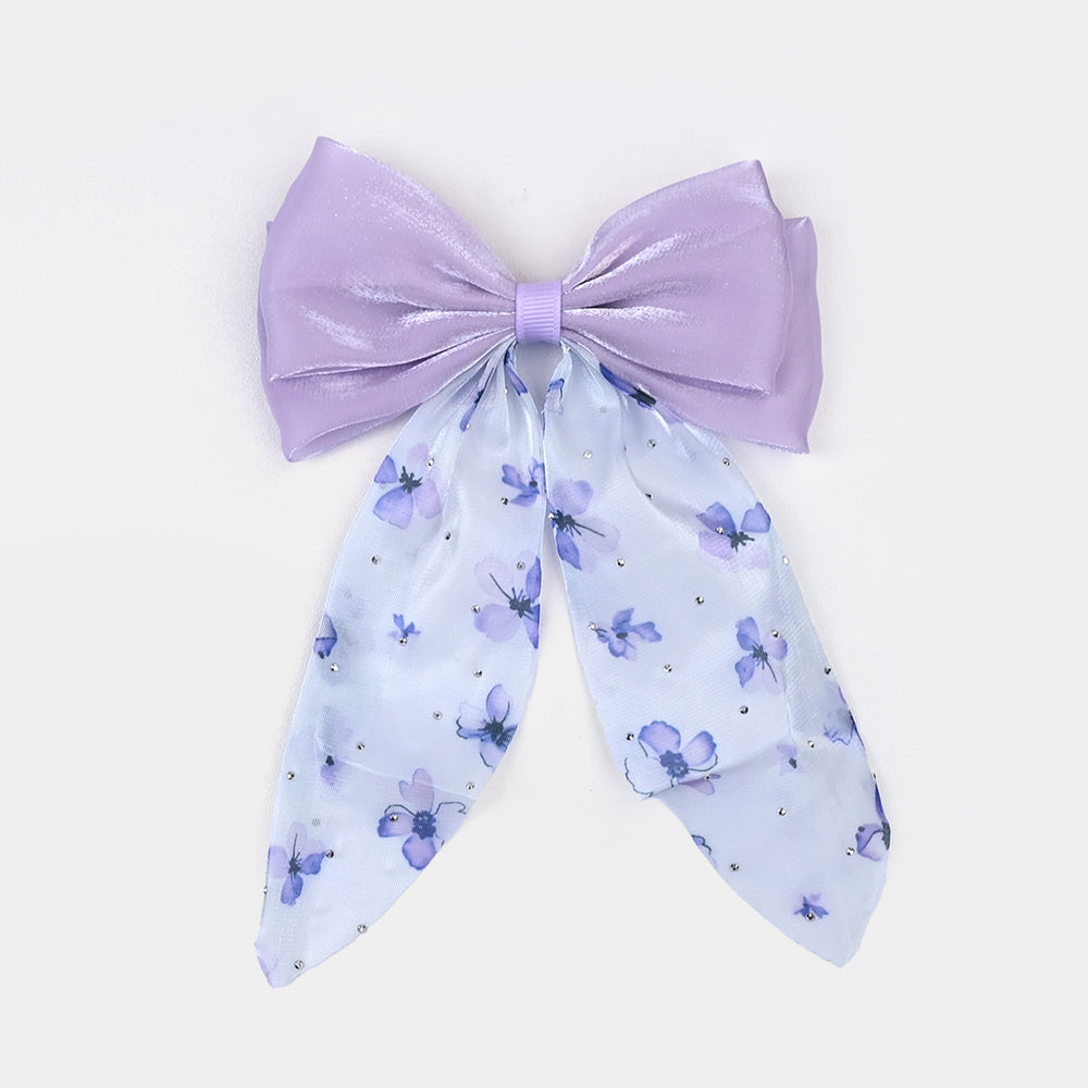 Cute Fabric Bow Hair Pin with Metal Clip