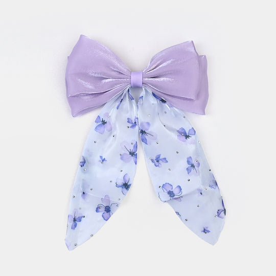 Cute Fabric Bow Hair Pin with Metal Clip
