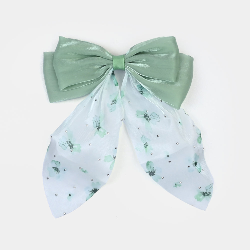 Cute Fabric Bow Hair Pin with Metal Clip