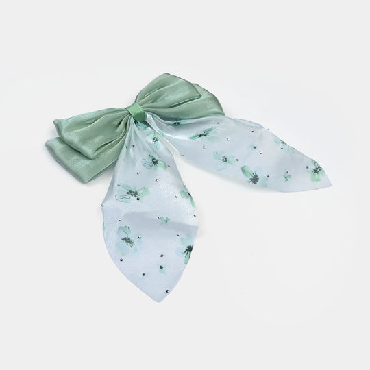 Cute Fabric Bow Hair Pin with Metal Clip