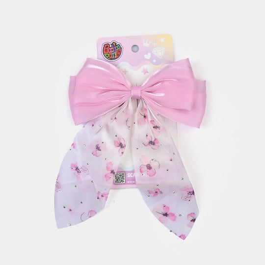 Cute Fabric Bow Hair Pin with Metal Clip