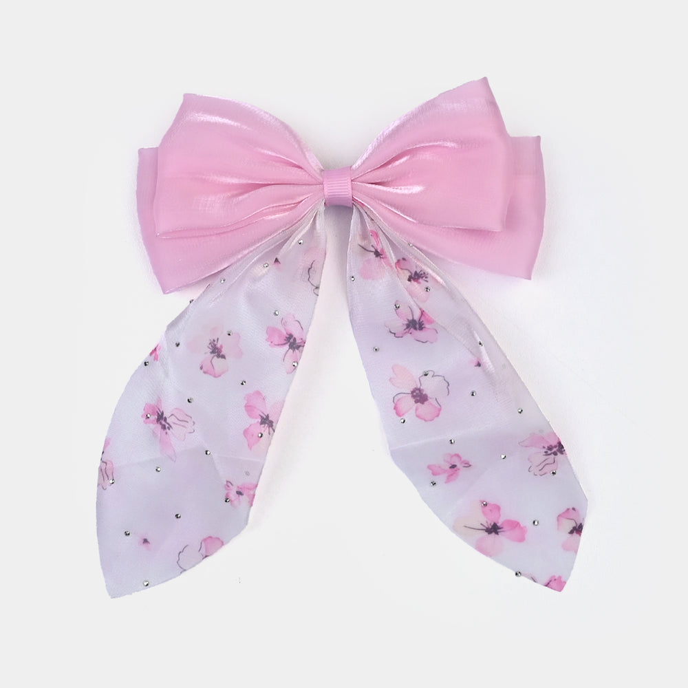 Cute Fabric Bow Hair Pin with Metal Clip