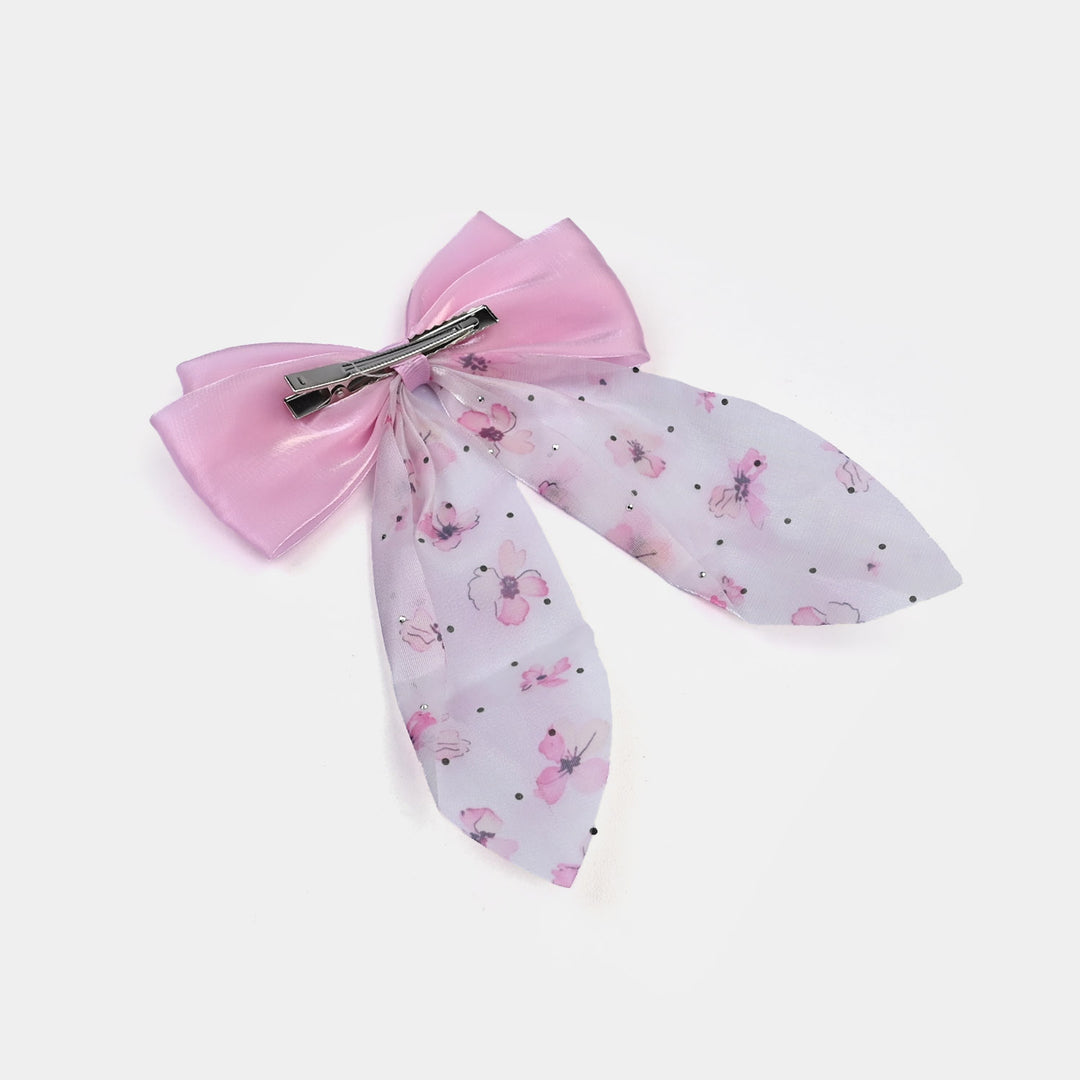 Cute Fabric Bow Hair Pin with Metal Clip