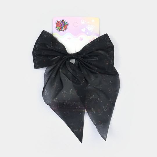 Cute Fabric Bow Hair Pin with Metal Clip