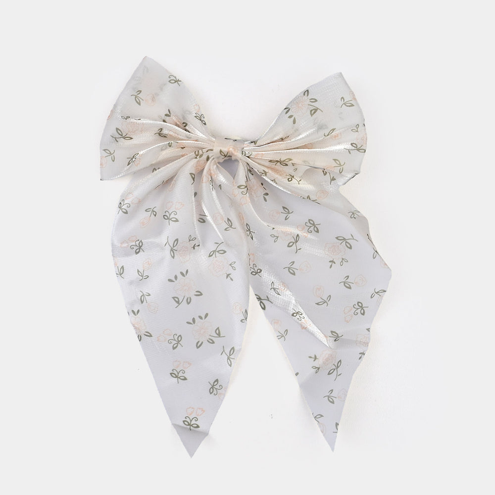 Cute Fabric Bow Hair Pin with Metal Clip