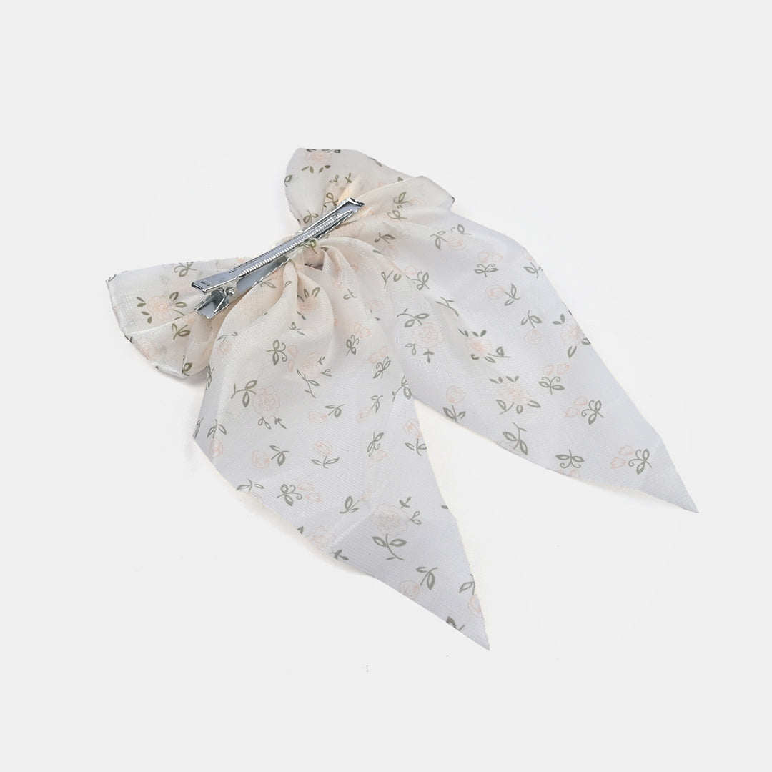 Cute Fabric Bow Hair Pin with Metal Clip