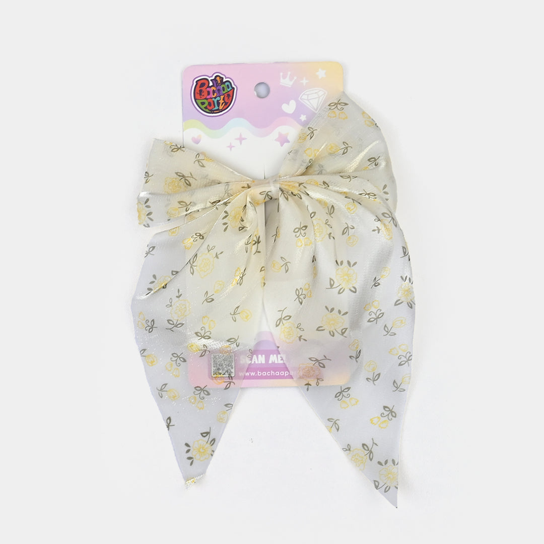 Cute Fabric Bow Hair Pin with Metal Clip