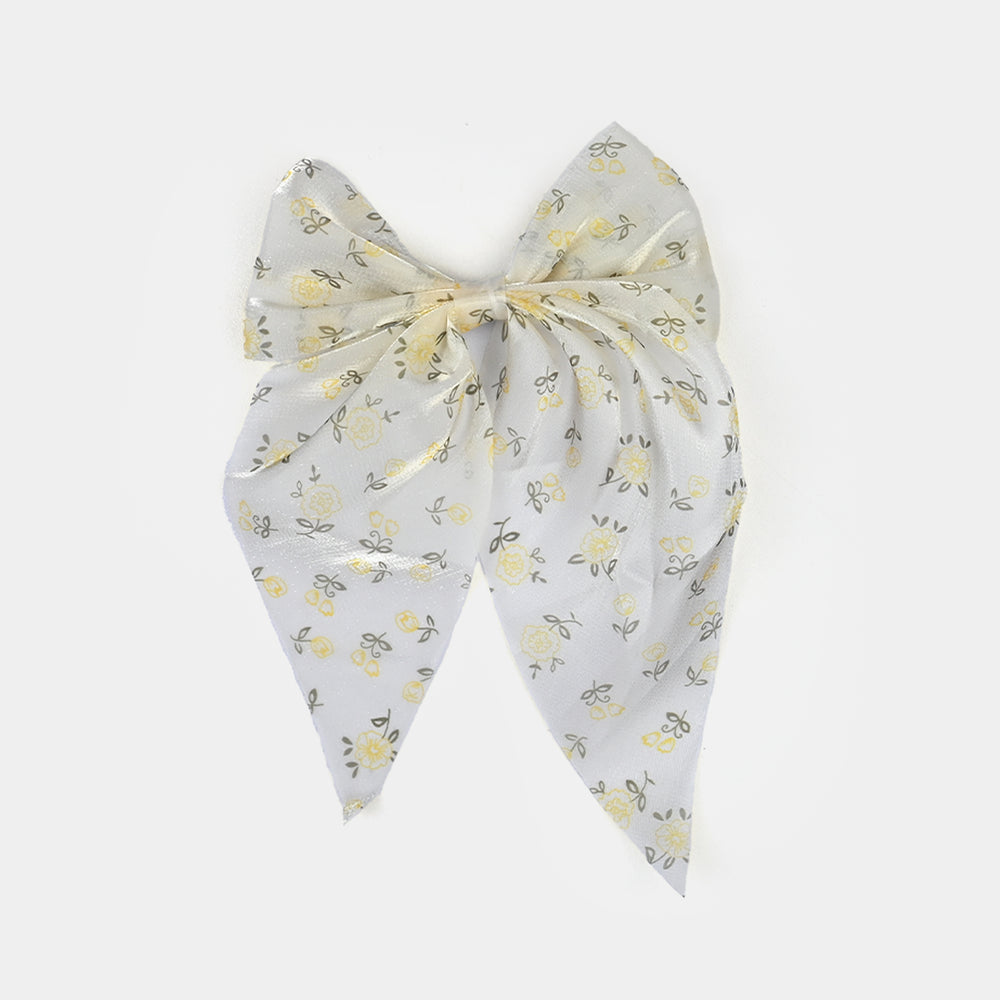 Cute Fabric Bow Hair Pin with Metal Clip