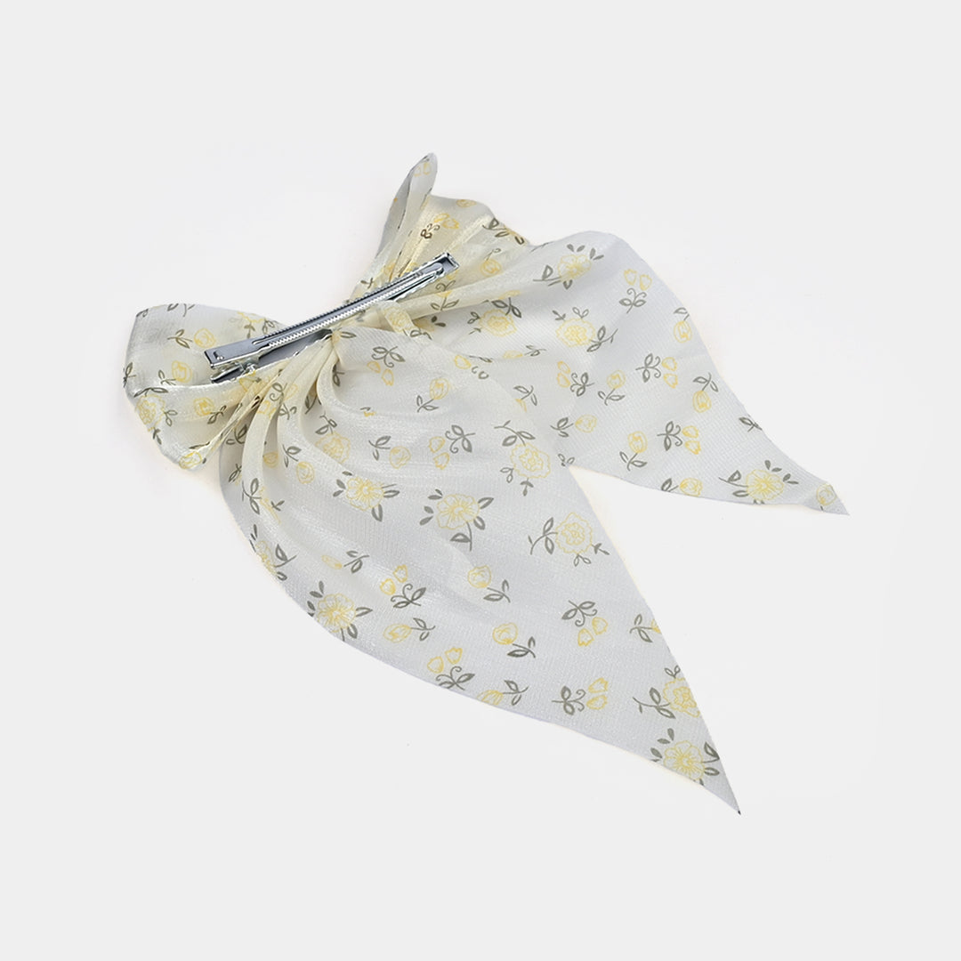 Cute Fabric Bow Hair Pin with Metal Clip