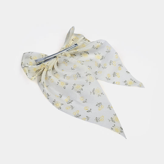 Cute Fabric Bow Hair Pin with Metal Clip