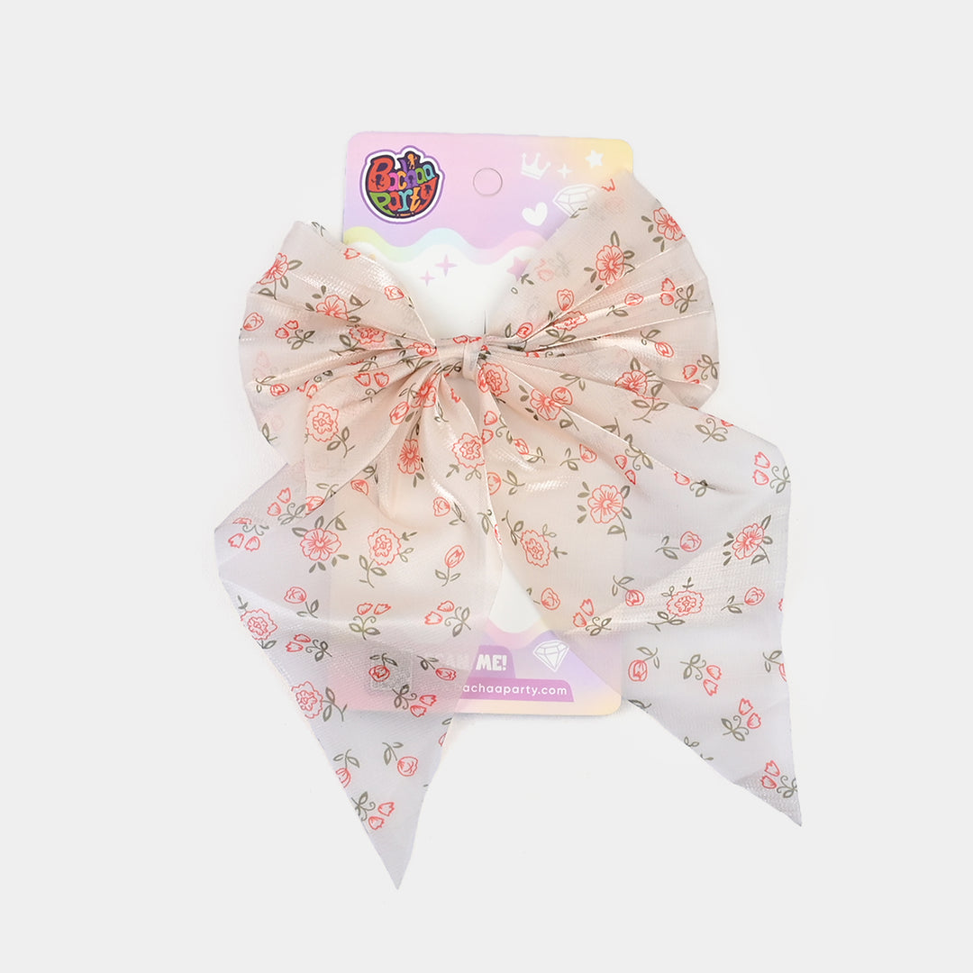 Cute Fabric Bow Hair Pin with Metal Clip