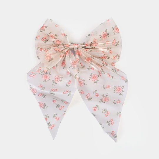 Cute Fabric Bow Hair Pin with Metal Clip
