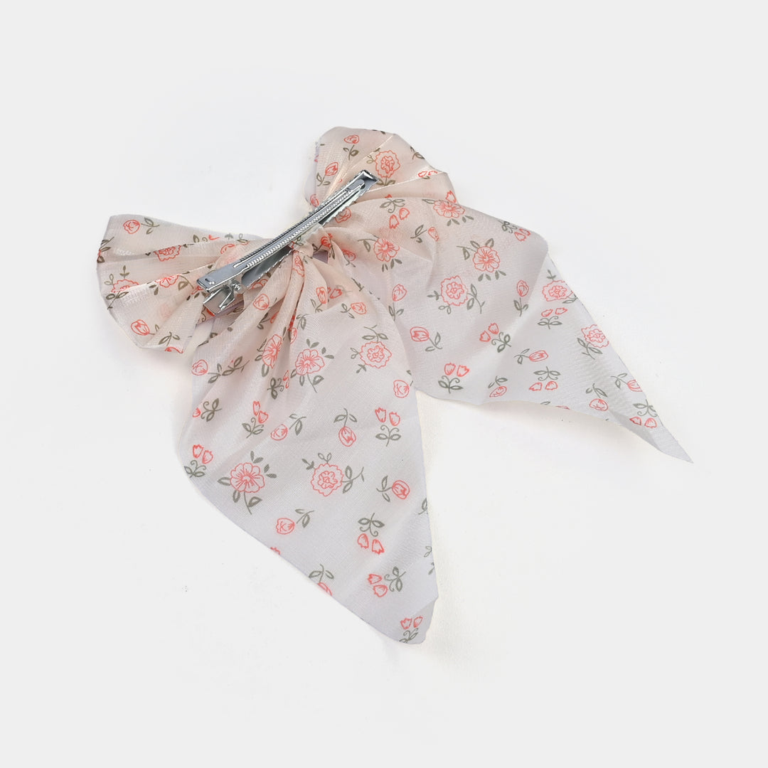 Cute Fabric Bow Hair Pin with Metal Clip
