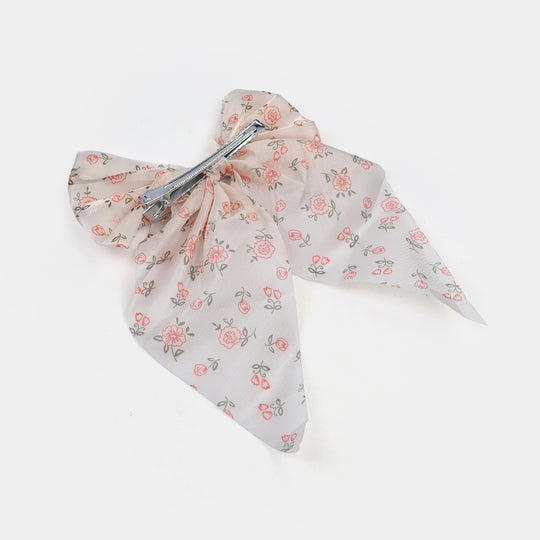 Cute Fabric Bow Hair Pin with Metal Clip