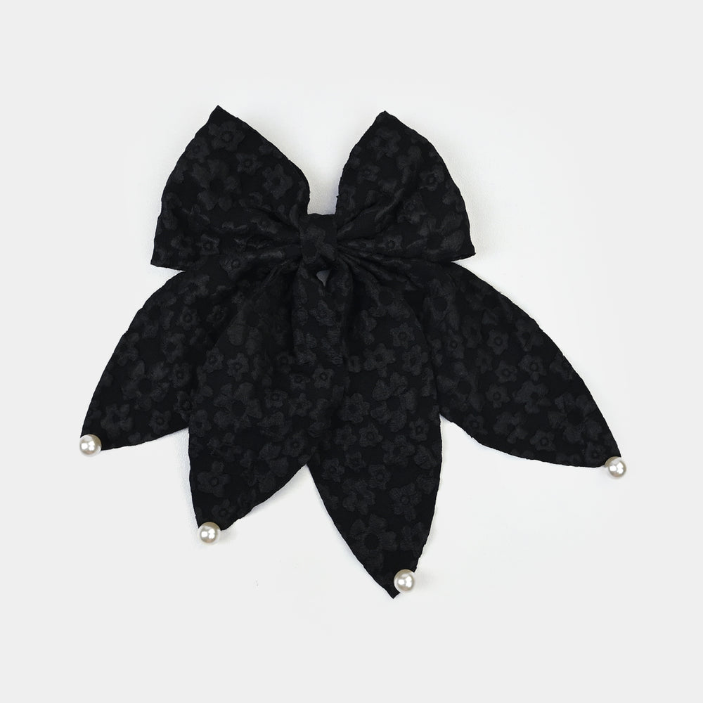 Cute Fabric Bow Hair Pin with Metal Clip