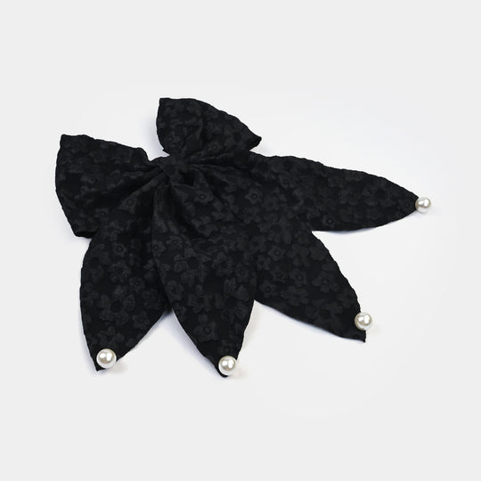 Cute Fabric Bow Hair Pin with Metal Clip