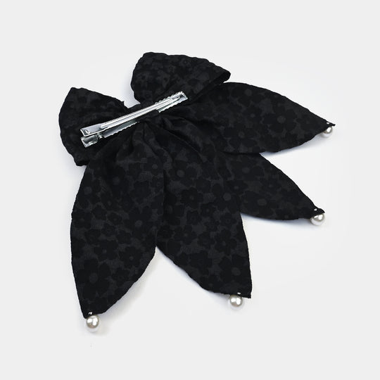 Cute Fabric Bow Hair Pin with Metal Clip
