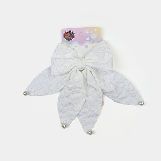 Cute Fabric Bow Hair Pin with Metal Clip