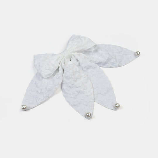 Cute Fabric Bow Hair Pin with Metal Clip