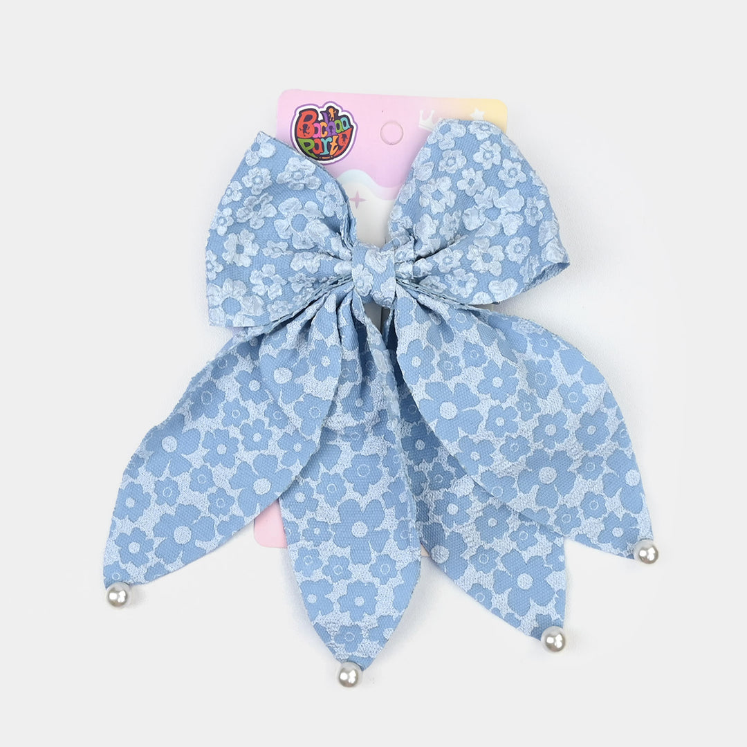 Cute Fabric Bow Hair Pin with Metal Clip