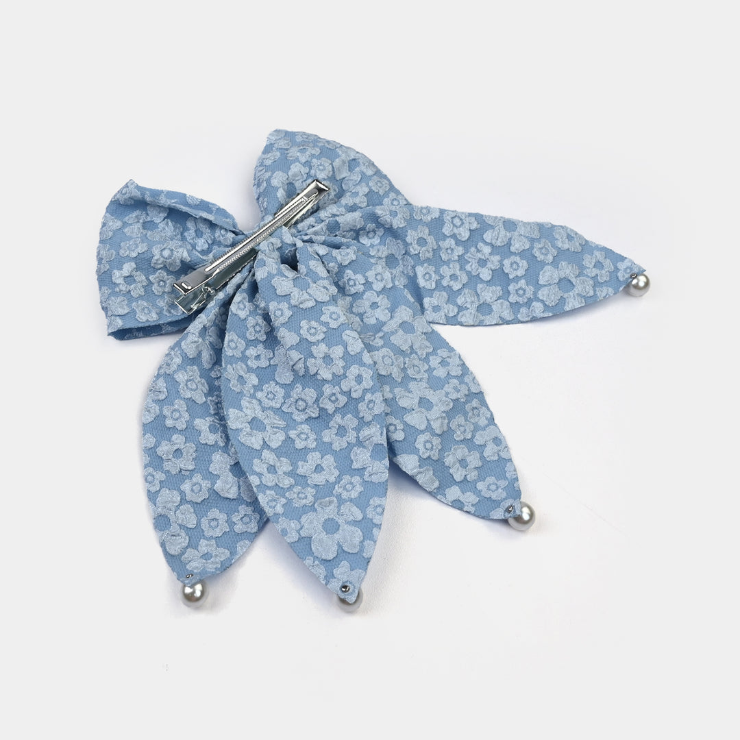 Cute Fabric Bow Hair Pin with Metal Clip
