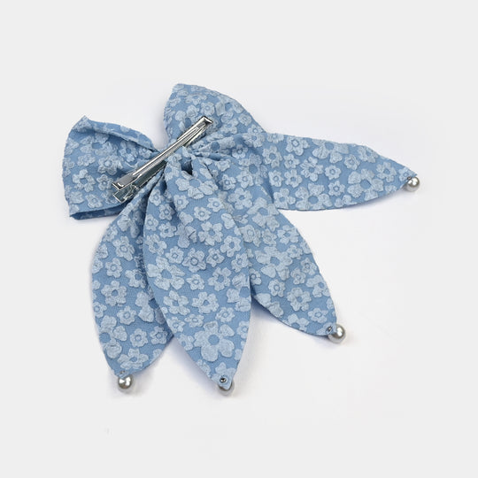 Cute Fabric Bow Hair Pin with Metal Clip