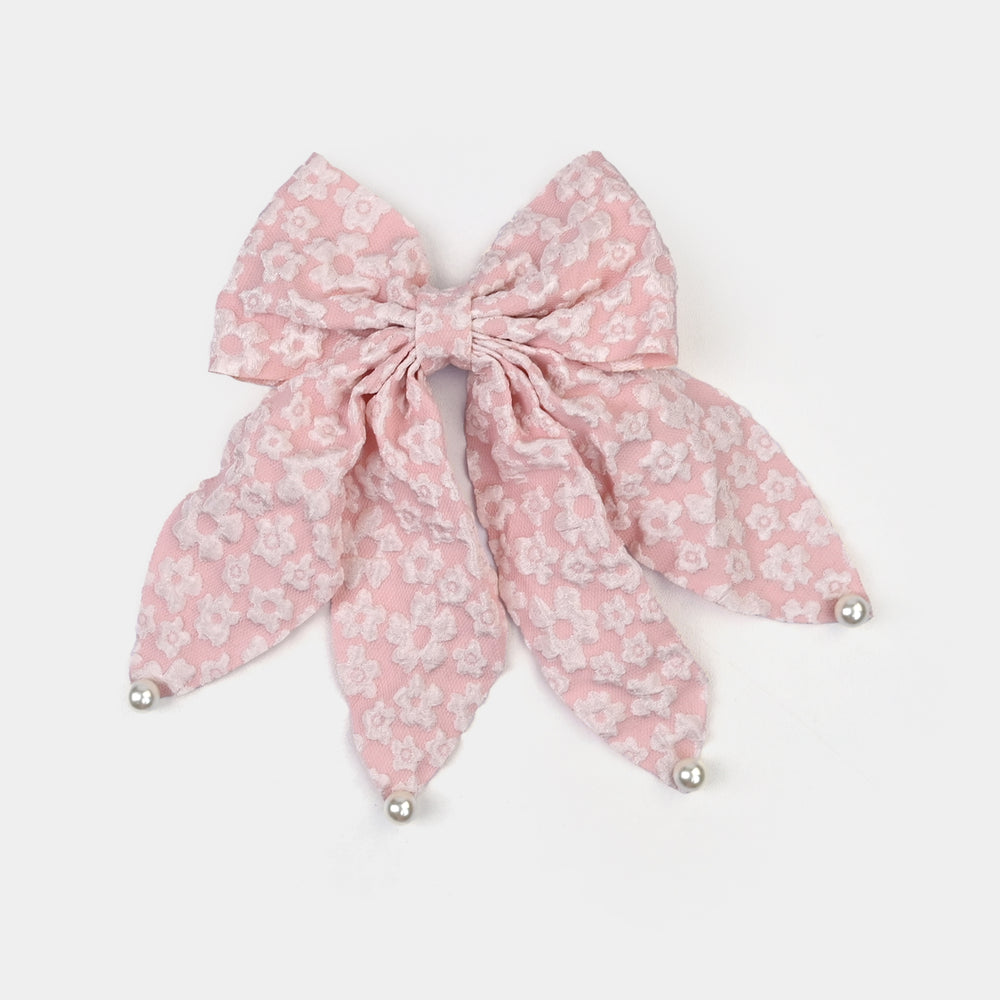 Cute Fabric Bow Hair Pin with Metal Clip