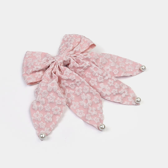 Cute Fabric Bow Hair Pin with Metal Clip