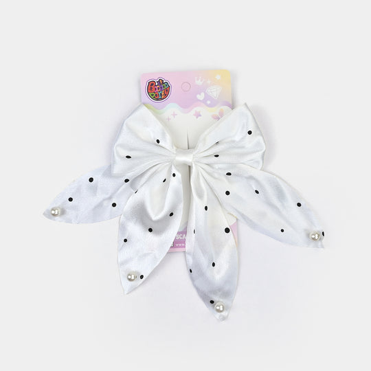 Cute Fabric Bow Hair Pin with Metal Clip