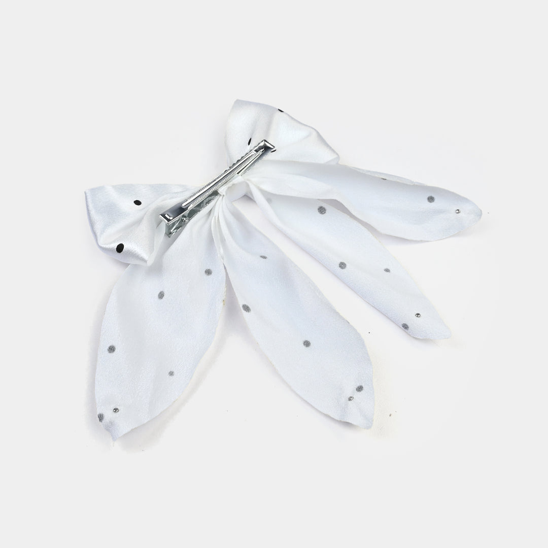 Cute Fabric Bow Hair Pin with Metal Clip