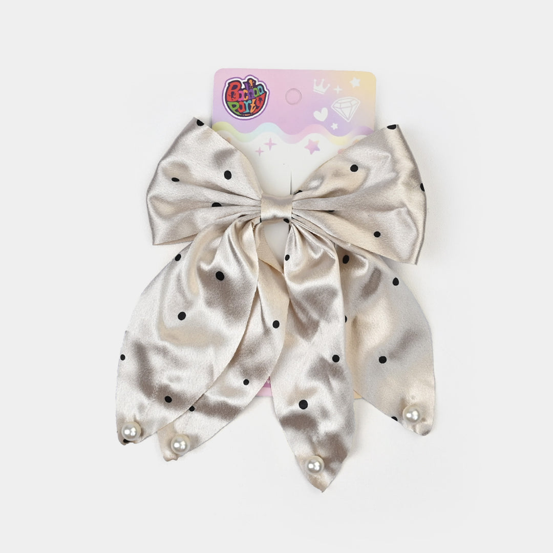 Cute Fabric Bow Hair Pin with Metal Clip