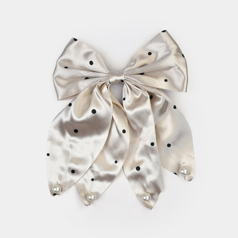 Cute Fabric Bow Hair Pin with Metal Clip