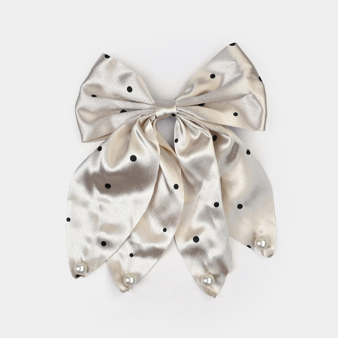 Cute Fabric Bow Hair Pin with Metal Clip