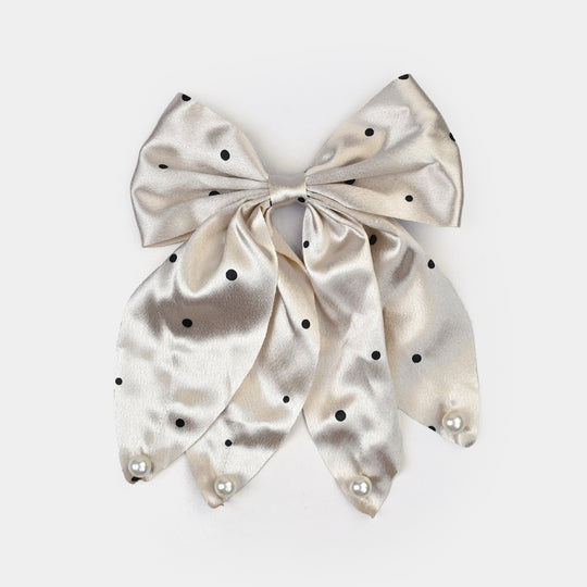 Cute Fabric Bow Hair Pin with Metal Clip