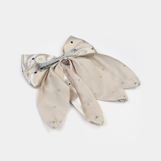 Cute Fabric Bow Hair Pin with Metal Clip