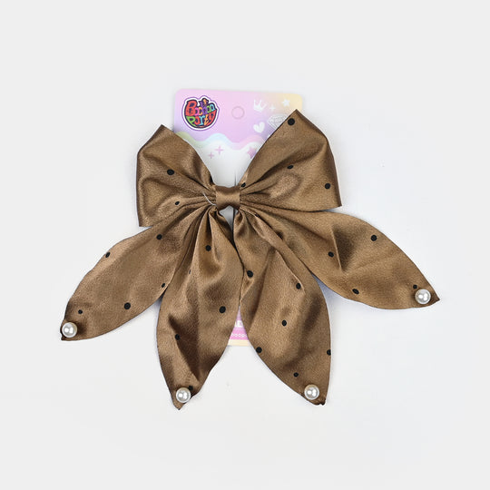 Cute Fabric Bow Hair Pin with Metal Clip