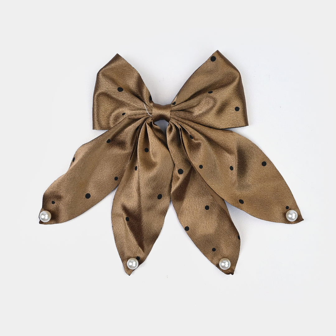 Cute Fabric Bow Hair Pin with Metal Clip