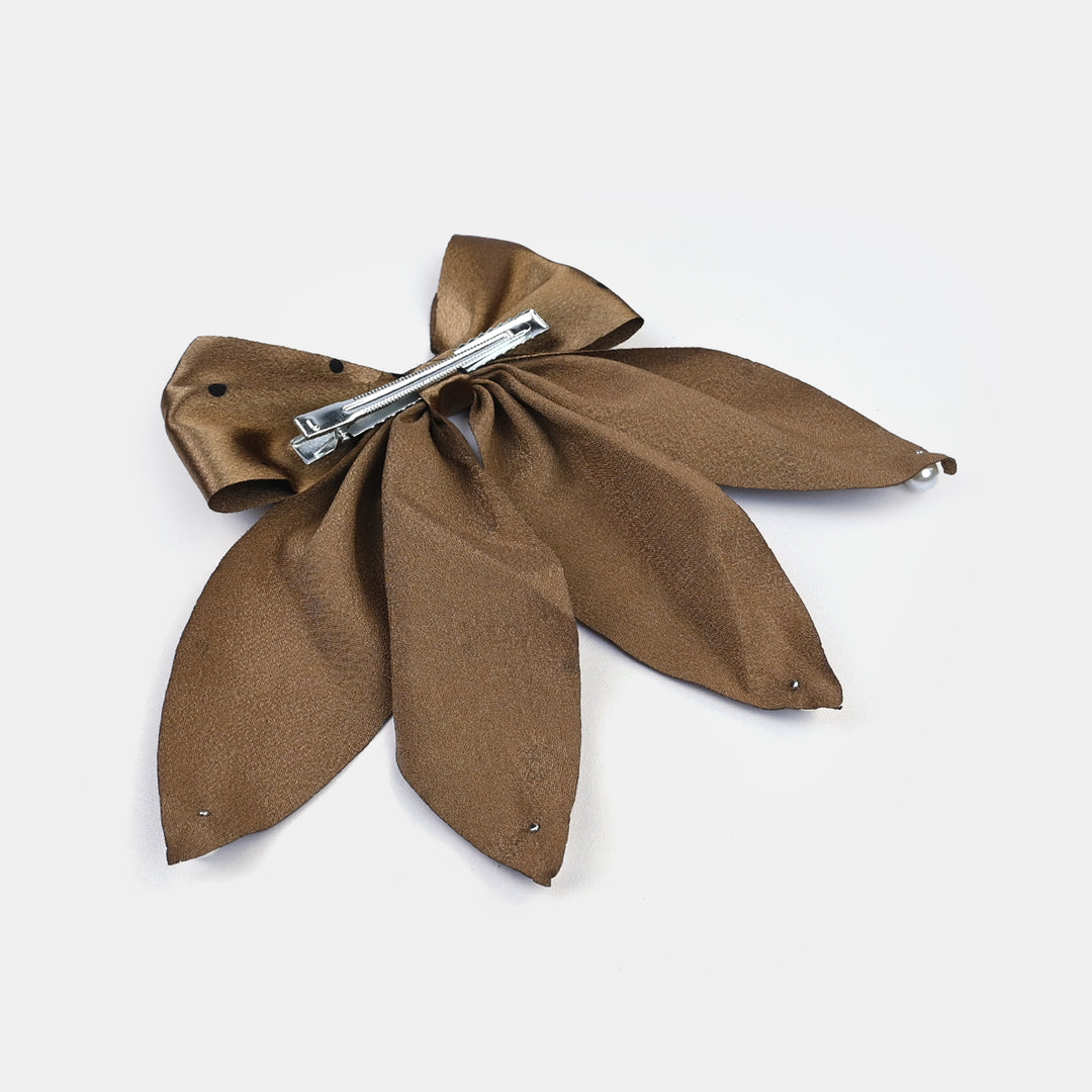Cute Fabric Bow Hair Pin with Metal Clip