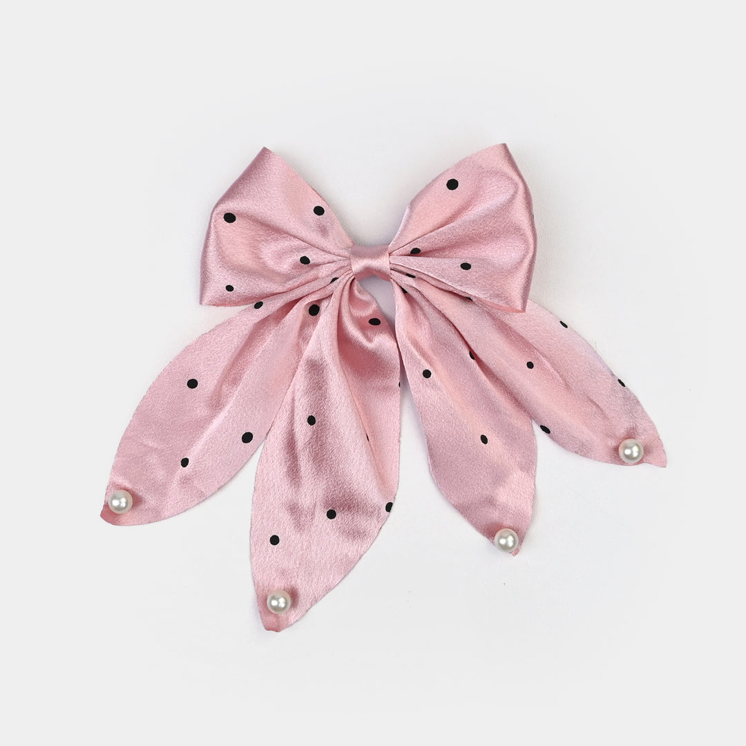 Cute Fabric Bow Hair Pin with Metal Clip
